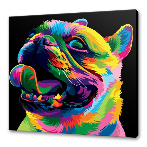 Quadro colorato carlino cane