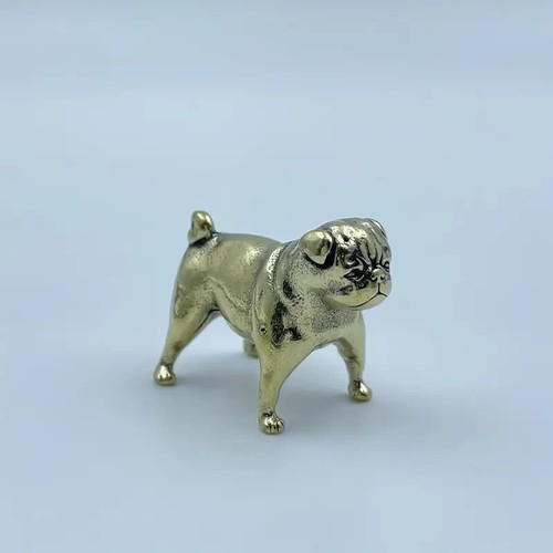 Small brass bulldog - pug, dog