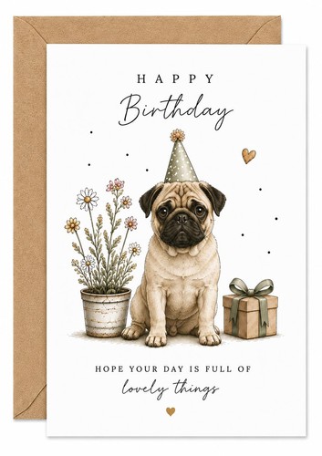 Biglietto compleanno carlino - compleanno,