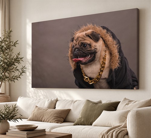 Gangster pug canvas print - pug,