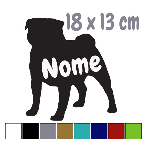 Carlino pug adesivo - pug, xl